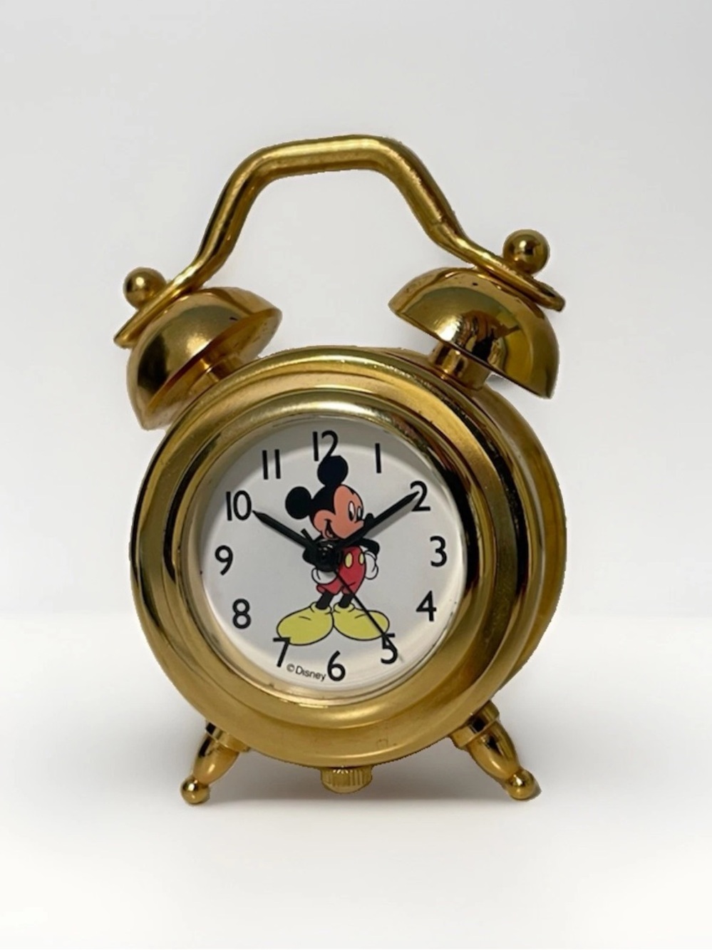 Disney Gold Mickey Mouse Twin Bell Wall Clock